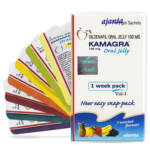 Kamagra Oral Jelly 100 mg/7包 液態果凍威而鋼 7種口味 - 1